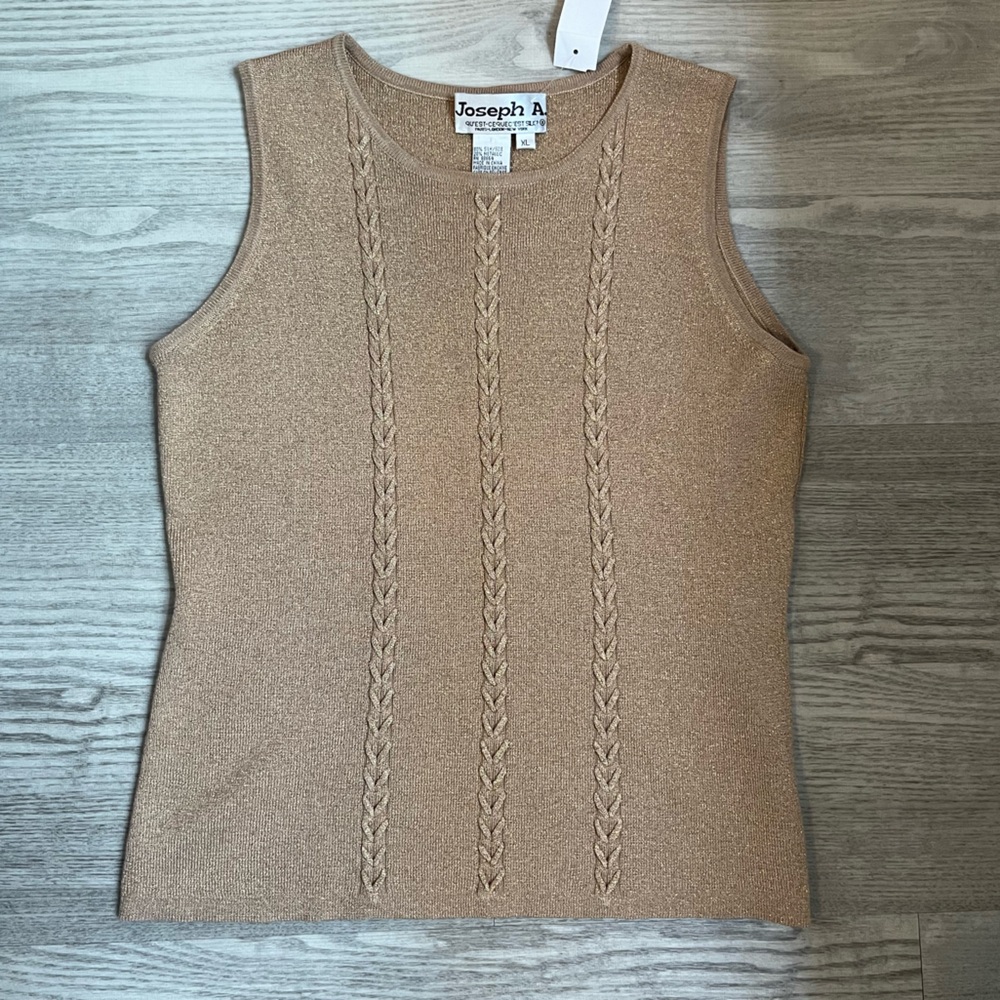 Joseph A Gold Metallic Vest NWT